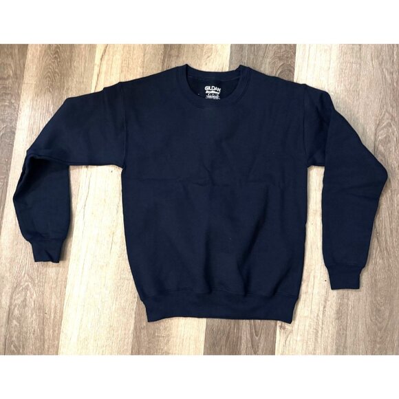 Gildan Dry Blend Crewneck Sweatshirt S Navy Blue Cotton For Men - Picture 2 of 6